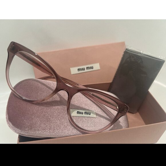 MUI MUI Eyeglass Frames in Clear Pink-Brown - Picture 1 of 5